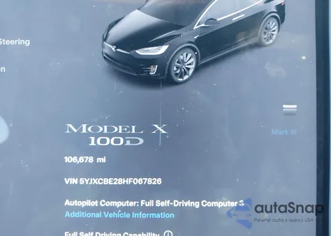 2017 Tesla Model X 100D/75D/90D from USA, damaged, VIN 5YJXCBE28HF067826
